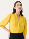 Yellow Solid Chiffon Elegant Top